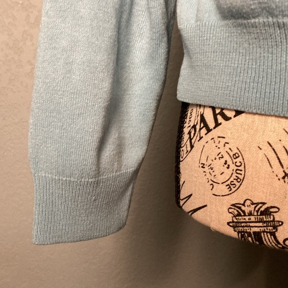 Draper’s and Damon’s Petite Chenille Quarter-zip Sweater ~ Size PXL ~ Baby Blue - Picture 6 of 7